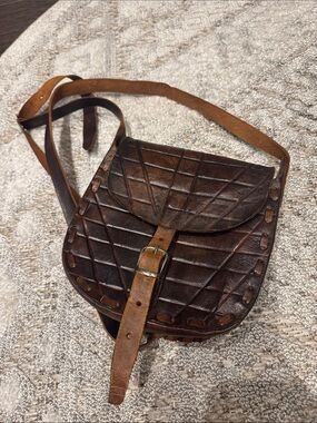 Dark Brown Leather Crossbody Bag - Classic Handcrafted Style